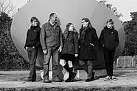 family in winter portrait